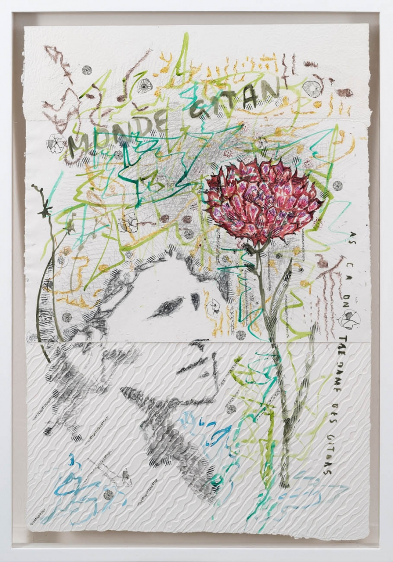Les fleurs des rues_1, 2020, tecnica mista su carta, cm 64 x 91