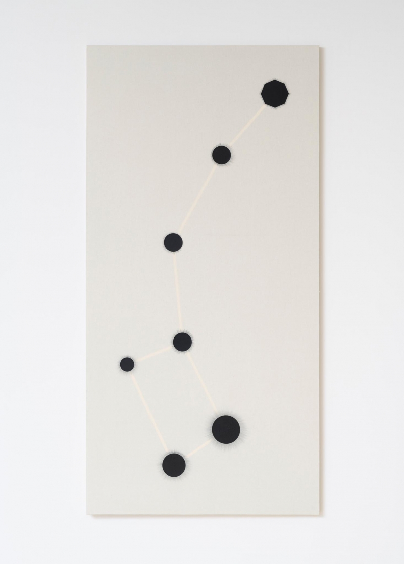 Little dipper, 2020, Carta su tela applicata su tavola e acrilico, cm 199 x 99