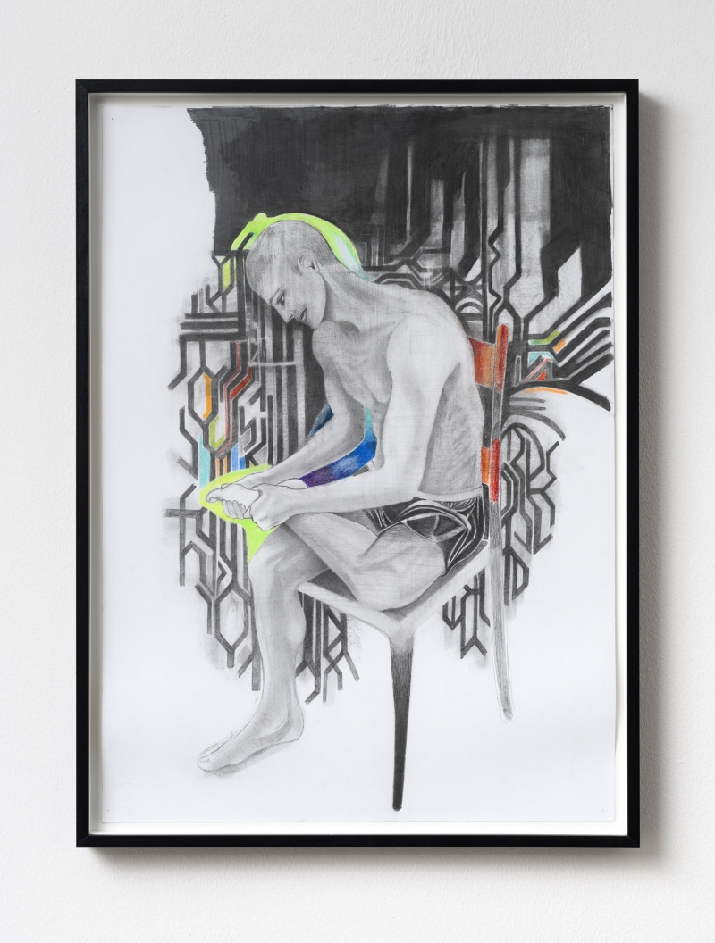 As Spinario, 2022. Matita e penna colorata su carta, cm 74,5 x 54,5. ph Giorgio Benni